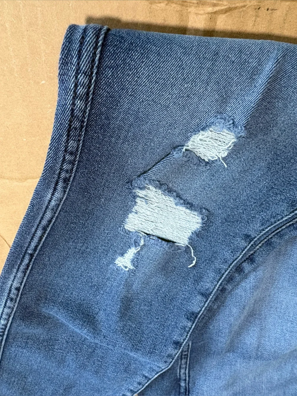 Good American Medium Blue Distressed Good Curve Skinny Jeans